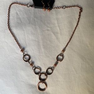 Rose Gold Necklace and Earring Set